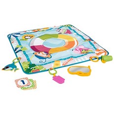 Fisher-Price Fisher-Price 다이빙 매트 활동 매트 포함 수영장 테마 놀이 매트 신생아 장난감 4 개 포함, 본상품