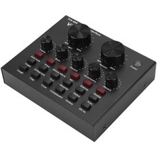 ASHATA V8 사운드 카드 외장 보이스체인저 라이브 6 모드 18 이펙트 DJ 오디오 믹서 블루투스 팟캐스트 스마트폰 컴퓨터 온라인 노래 녹음 방송