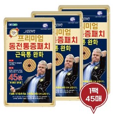 히딩크 프리미엄 동전 자석 근육 파스 통증패치 지퍼백 파우치형 45매 600가우스, 3개, 45매입