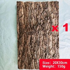 나무껍질 코르크 어항 배경 유목 등반가 파충류 도마뱀 껍질 샴페, 13.20 x 30-1pcs, 1개