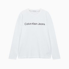 [캘빈클라인 진] [CK] 남 화이트 레귤러핏 인스티튜셔널 긴팔 티셔츠 J324901 YA