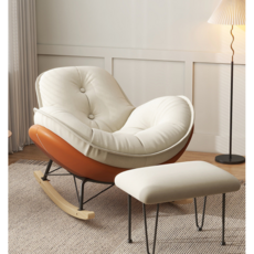 1인용 흔들의자 폭신폭신 둥지형 스윙체어 릴렉스 소파, 브라운, 1개