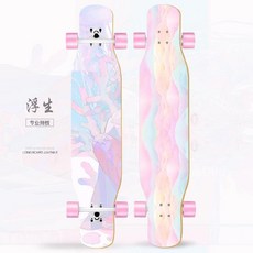 슬라이드보드 컬러풀휠 대학생 슬라이딩 스크럽 멋스러운 롤러스케이트 전문 스케이트보드 긴판 여학생 스트릿 저렴한, T02-전문 스케이트보드-덧없는인생 양면 채색모래/증정빅