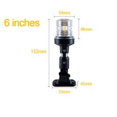 보트 LED 360 12 액세서리 앵커 접이식 도 조명용 V 요트 라이트 해양 신호등 항해 24 네비게이션, 1) 01-6 inches