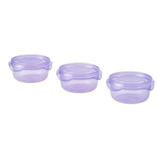 이케아 PRUTA 프루타 투명 식품보관용기 70ml 3개입 미니반찬통 밀폐용기 도시락반찬통, 라일락_305.971.02