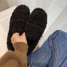 플랫슈즈 털신 털슬립온 퍼슬립온 여성로퍼
