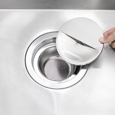 韓國製造不鏽鋼工廠不鏽鋼304水槽濾網+半月形水槽蓋組, 單色, 1組