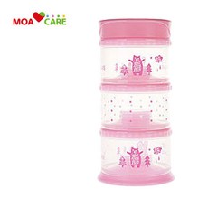 모아케어 원형 분유케이스 3단 BPA free 휴대용, 원형3단 분유케이스-핑크