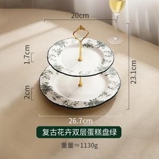 유럽 레트로 세라믹 그릇 주방 플레이트 일본 꽃 화이트, 10.H cake plate, 1개