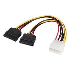 4P IDE to 사타 x 2 Y 듀얼 파워 전원케이블 변환젠더, 1개