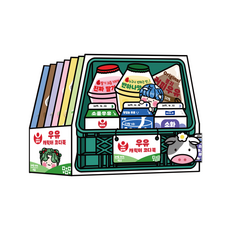 우유 캐릭터 코디 DIY 스퀴시북 만들기, 기본구성+손코팅지+양면테이프+투명테이프, 1개