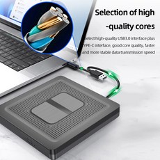 컴퓨터 태블릿 데스크탑용 외부 CD DVD 드라이브 USB 3 0 C 타입 외부 광학 드라이브 앤 플레이 DVD 버너 DVD CD 플레이어, 1개