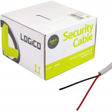 LOGICO 보안 와이어 도난 경보기 22/2 AWG 케이블 500FT 솔리드 화이트 500 '스피커 케이블, 단일옵션, 단일옵션