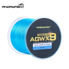 새로운 ANGRYFISH Diominate X9 PE 라인 9 가닥 꼰 500m/547yds 슈퍼 강한 낚시 라인 15lb 100lb 블루 2020|낚시줄|, 1개, 7.00.45mm 90LB