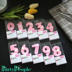예쁜 하트숫자초(분홍 핑크) - 특이한 생일 축하 숫자 케이크 초 브라이덜 샤워 프로포즈, 1개, 핑크2