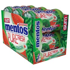 Mentos 자일리톨 수박 할로윈 캔디 벌크 50개 퓨어 프레시 무설탕 껌 (6팩), 선택, 상세설명참조