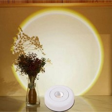 터치 LED 캐비닛 조명 배터리 전원 스틱 벽 일몰 램프 주방 침실 옷장 찬장 야간 조명 장식, White Projector, 1개