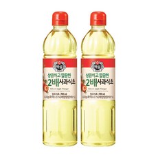 백설 상큼하고 깔끔한 2배사과식초 500ML 2개, 백설 상큼하고 깔끔한 2배사과식초, 500ML, 2개