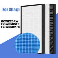 공기청정기 부속 수리 호환 교체 FZ-WS50SFE HEPA 필터 탈취 샤프 KCWE20RW 공기 청정기 용 가습, 02 4Filters, 1개