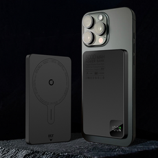 이팟 맥세이프 초슬림 미니 보조배터리 초경량 고속 무선충전 5000mAh C타입, 스페이스 블랙 스페이스 블랙