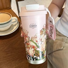 가성비 사무실 오피스 어린이집 손잡이 물병 대용량 스테인리스 앨마 텀블러 500ml, D, D