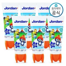조르단 유아치약 또는 어린이치약 스텝 1-2 6개, 1.치약 스텝1 5세이하 6개, 단일상품