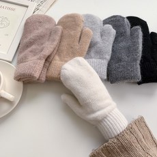 여성 벙어리장갑
 블루씨티 워밍 앙고라 기모 손모아 겨울 장갑