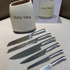 요 칼 액세서리 레트로 드 루조 아세로 산화 방지 쿠칠로 알타 칼리다드, 6pcs knife, 6개