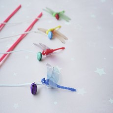 페코글랫 고양이 잠자리 낚시대 장난감 반려묘 사냥놀이 놀아주기, 1개