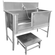 대형견 애견 샤워 부스 욕조 목용탕 펫욕조 스텐 싱크대, 120x70x90 깊이 40