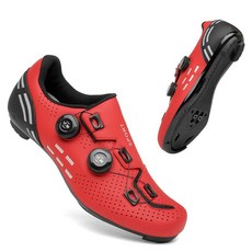 더블 클리트는 로드 사이클링 투어링 실내 사이클링 신발 및 초보자를 위한 실내 사이클링 세트와 호환됩니다., 39(245mm), 빨강