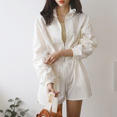 아노락 스트링 숏 점프수트
