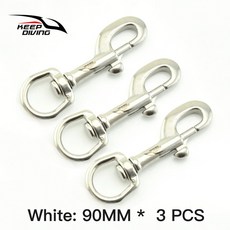 스쿠버다이빙기어 유지 75/90MM 316 스테인레스 스틸 볼트 스냅 후크 BCD 장비 공지사항, 4.3 Pieces 90MM Silver