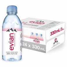 에비앙 evian Natural Mini-Bottles of Spring Water 11.2 Oz 알프스 미네랄 워터 330 ml 24 미니 병 1박스, 24개