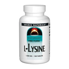 소스 내추럴스 L-라이신 1000mg 100타블렛, 100정, 5개