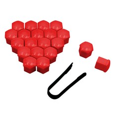 17/19/21mm 20 개/대 자동차 휠 타이어 너트 캡 보호 커버 녹슬지 않는 허브 나사 외부 장식, 03 Red