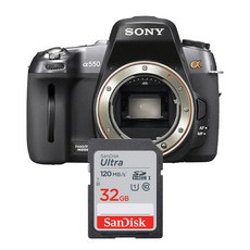 소니 알파 A550 DSLR 카메라 메모리카드 샌디스크 울트라SD 32GB - 소니a550