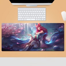 KDA 리그 오브 레전드 마우스 장패드 게임 주변 마우스패드 라지 사이즈 내오염성 견디다 창의 기념 선물, 800*300*5mm, 패턴-11
