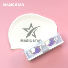 [2종세트] 매직스타 와이드 수경+롱헤어 컴포트 수영모 (MSW2UG01+MSW3FS03) 물안경&수모 세트, 화이트(Free size), 화이트(컴포트)