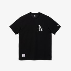 [백화점매장 정품출고] 뉴에라MLB 베이직 로고 LA 다저스 로고 티셔츠 블랙 13546491