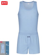 BYC미디블루바탕40수런닝트렁크팬티상하1세트MCG1271