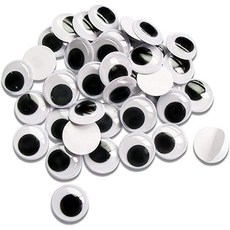 [독일] Toaob 30 Pieces Self-Adhesive Wiggle Eyes Round Black White 35 mm Plastic Eyes for Scrapbooking, 단일상품