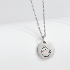 [미니골드 김천점] SILVER 키즈 꼬꼬 코인 은목걸이 NNTM1106-10 미아방지 이름 전화번호 무료각인 십이지신 닭띠