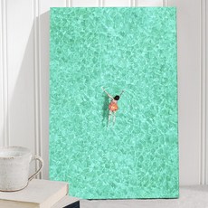 홈카페 청량한 수영장 바다 물멍 여름 그림 액자, 02러브다이브