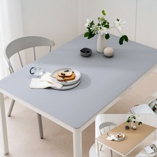 (14colors 11size) 롤로아 100% 방수 가죽 식탁보 테이블보, 130x80cm, 양면-12 (Gray+LightGold)