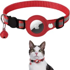 고양이용 보호 케이스 목걸이 분실 방지 추적기 반려견 액세서리 반사, 03 Red_01 Neck 22-32cm, 1개