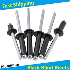 블랙 알루미늄 라운드 장식 블라인드 BITE 네일 연결 볼트 자체 DROPPER 리벳, 50Pcs M2.4, 1개