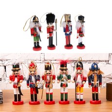 10PCS 나무 교수형 호두 까 기 인형 군인 12cm 크리스마스 트리 크리스마스 장식 선물 새 해 장식 펜 던 트 장식품|피규어 & 미니어처|, 1개, CHINA