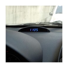 Riloer 카 오토 디지털 LED 전자 시간 시계 온도계 전압계 3인치112V LCD 화면 디스플레이 포함 자동차 실내용, Blue, 1개