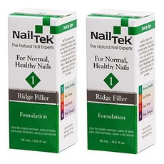 Nail Tek Foundation 1 Ridge Filling Strengthening Base Coat for Strong Healthy Nails 0.5 oz 2-P, 0.5 Fl Oz (2팩), 2개, 기초 1, 15ml